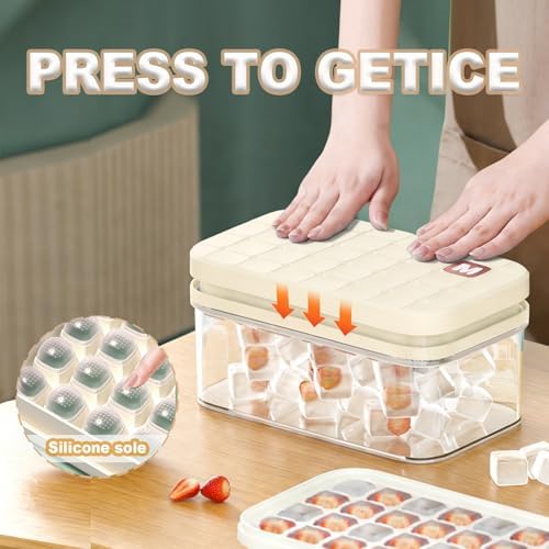 Plastic Ice Cube Trays with Bin and Scoop for Freezer+ Ice Cube Tray