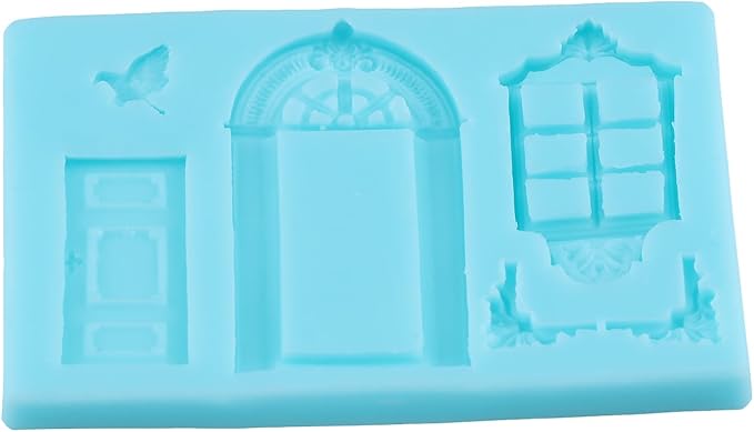 Door Window Frame Silicone Molds Nordic House Fondant Chocolate Molds for Cake Decorating Cupcake Topper Candy Gum Paste Polymer Clay