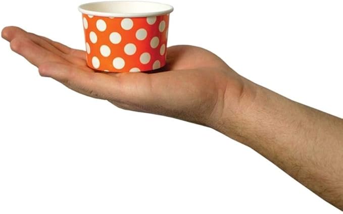 UNIQ 1000-Count 4 oz Paper Ice Cream Cups Orange Color | Disposable Dessert Bowls for Halloween, Weddings & Parties | Frozen Dessert Supplies