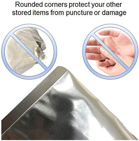 PackFreshUSA: 5 MIL Silver/Clear Stand Up Pouch Bags - Professional Flexible Packaging - Resealable - Seal-Top - Heat-Sealable - Hang Hole - Tear Notch - XLarge 7.5x11.5x3.5-100 Pack