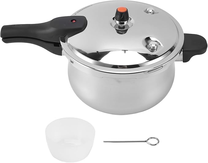 Electric Pressure Cooker, Alarm Valve, Anti-clogging Cover, 80KPA Stainless Steel Pressure Cooker for Gas Stove (7L)