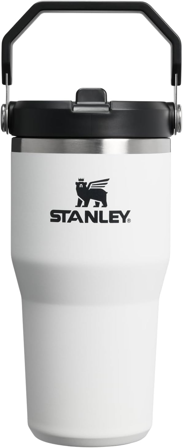 STANLEY IceFlow 2.0 Flip Straw Tumbler with Handle 20 oz | Twist On Lid and Flip Up Straw | Leakproof Water Bottle | Insulated Stainless Steel | BPA-Free | Chalk