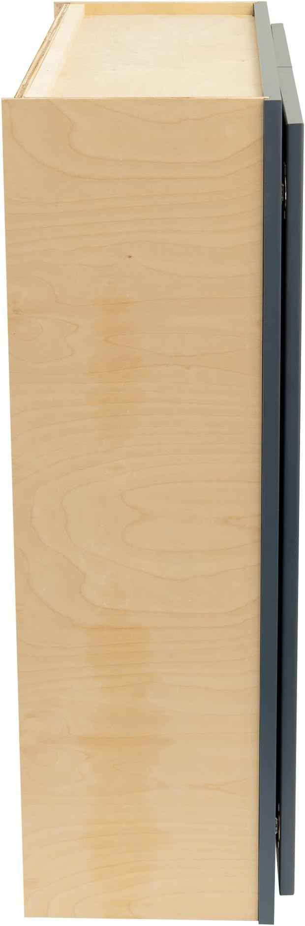 Quicklock RTA (Ready-to-Assemble) 42" Tall Wall Kitchen Cabinets - Shaker Style | 100% Hardwood | Made in America | Soft Close Hardware (Needlepoint Navy, 12''D x 30''W x 42''H)