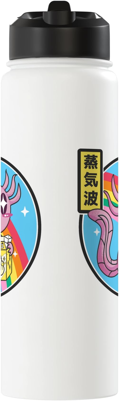 Axolotl Banana Milk Carton Kawaii Retro Rainbow Anime Stainless Steel Insulated Water Bottle