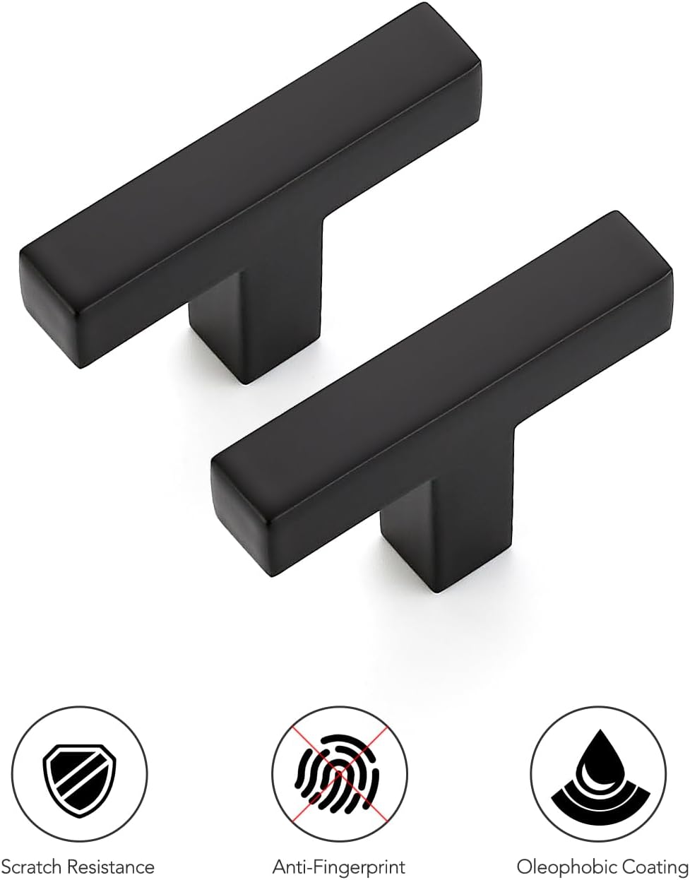 Ravinte 30 Pack Black Square Bar Drawer Handles with Matte Black Finish, Kitchen Cabinet Hardware