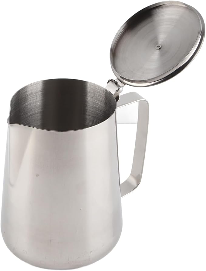 Stainless Steel Milk Frothing Pitcher with Lid for Latte Coffee Art, Small 3oz Creamer Jug, Metal Barista Set, Mini Cup for Health Gear Coffee (2000ml)