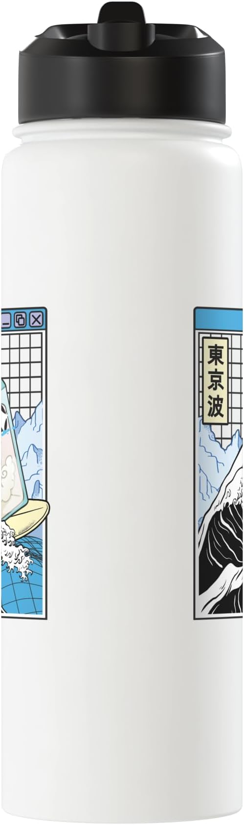 Surfing Milk Carton Kanagawa Wave Anime Kawaii Vaporwave Stainless Steel Insulated Water Bottle