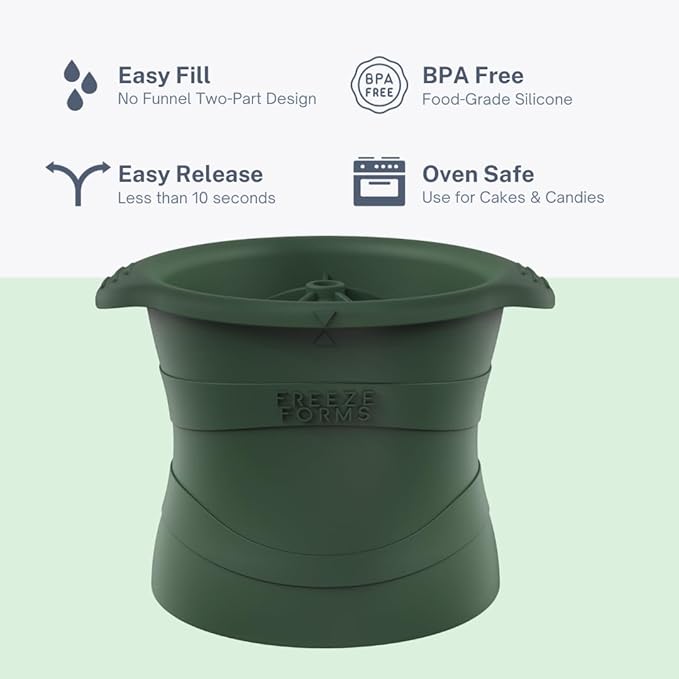 Ultimate D10 Dice Shaped Jumbo Ice Cube Mold for DND/TTRPG Fans - Large Silicone, Easy Fill & Release for Whiskey, Cocktails, Juice - Perfect Gamer Gift & Fantasy D&D Essential