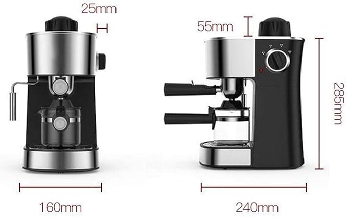 Espresso Maker with Steamer with Drip tray, Built-In Milk Frother and Reservoir with Adjustable Control Knob, 5 Bar Coffee Maker and Cappuccino Machine