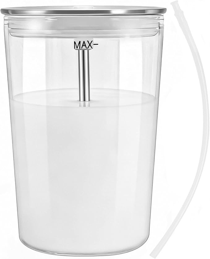 Glass Milk Container Compatible with Jura Coffee Machine models E8, S8, Z8, Z6,J6 (16.9oz)，Replaceable for 72570 Milk Container
