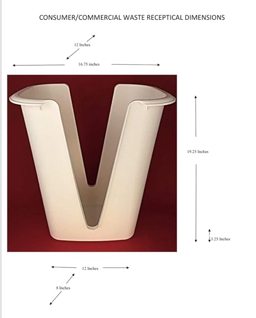 Waste-Eze; Adaptive,13 Gallon Kitchen/Office Trash Can, with Ergonomic, Easy-to-Use Design and Made in The U.S.A. - White