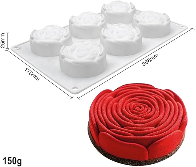 Flower Silicone Cake Ice Cream Chocolate Mold Soap Silicone Molds 3D Cupcake Bakeware Baking Dish Cake Pan (Flower K_10.72 X6.8 X1 inch)