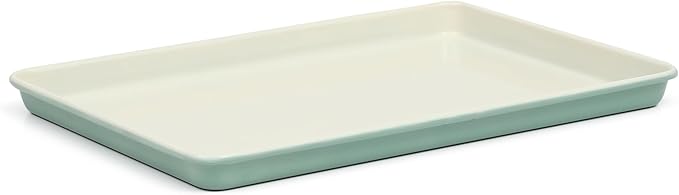 Martha Stewart Gallen 15 x 10 Inch Nonstick Carbon Steel Cookie Sheet – Teal, Durable Bakeware for Even Baking and Easy Cleanup
