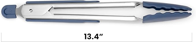 Misen Kitchen Tongs - Dishwasher Safe, Heavy Duty - Precision Silicone-Tipped Grilling Tool - Heat Resistant, Nonstick Safe - Perfect for Serving and Air Frying- 13 Inch | Gray