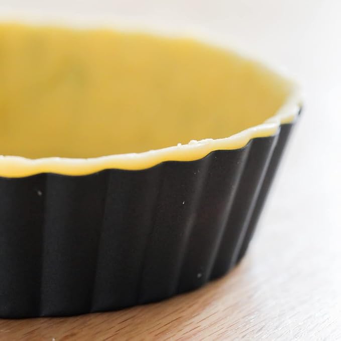 Tosnail 2 Pack Deep Tart Pan, 9.5" x 2" Quiche Pie Pan with Removable Loose Bottom, Fluted Baking Pan