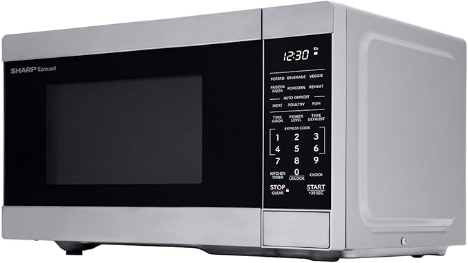 SHARP Countertop Microwave Oven with Removable 10.6" Carousel Turntable, 900 Watt, 0.9 Cubic Feet, Stainless Steel