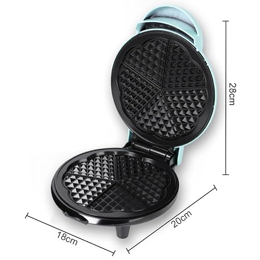 Waffle Maker 7“ Non-Stick Waffler Iron Stuffler Stuffed Wafflera 700W Adjustable Browning Control, Electric Baker Makes Thick, Fluffy Waffles, Kitchen Essential for Breakfast, Pink