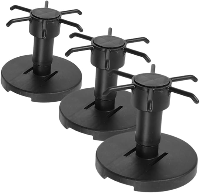 Luxshiny 3pcs Kitchen Utensil Hooks Wall Mount Rotating Storage Organizer Set Black Top Hanging Hooks for Kitchen Cabinets and Cooking Utensils