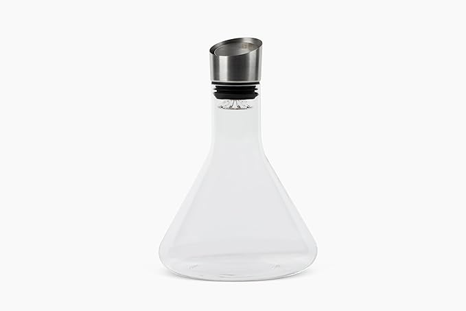 Levare Wine Decanter with Aerator - Lead-Free Crystal Wine Decanter with Built-in Aerator and Sediment Filter - Drip-Proof Stainless Steel Pourer Lid - Ideal Gifts for Enthusiasts and Connoisseurs