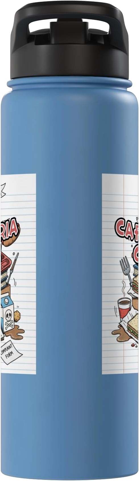 Cafeteria Critic - Student Lunch School Humor Food Chaos Stainless Steel Insulated Water Bottle