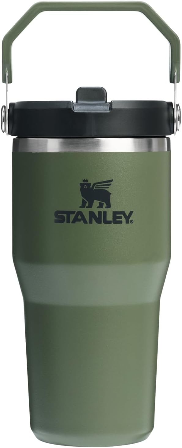 STANLEY IceFlow 2.0 Flip Straw Tumbler with Handle 20 oz | Twist On Lid and Flip Up Straw | Leakproof Water Bottle | Insulated Stainless Steel | BPA-Free | Dried Pine
