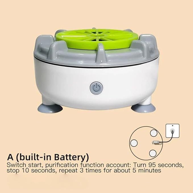 Efficient Portable Fruit and Vegetable Washers, Fruit and Vegetable Cleaning Machine, Electric Fruit Cleaner for Washing Fruits, Vegetables, Grain, Meat, Water-Proof & Wireless Charging (A)