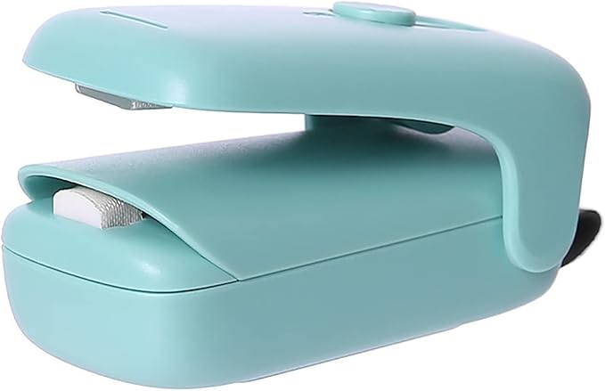 Handheld Heat Vacuum Sealer Snack Sealer Portable Mini Plastic Sealer Household Plastic Bag Food Sealer Hand Pressure Sealer (Color : Green, Size : 8x3.8x4cm)