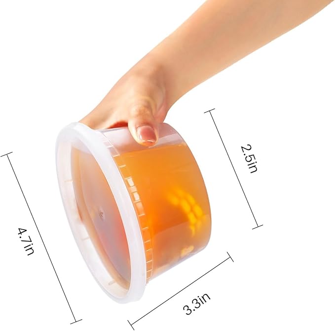EDI [12 OZ, 25 Sets] Plastic Deli Food Storage Containers with Airtight Lids | Microwave-, Freezer-, Dishwasher-Safe | BPA Free | Heavy-Duty | Meal Prep | Leakproof | Recyclable