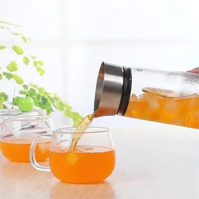 Pitcher Glass Water Pitcher with Lid Glass Pitcher for Refrigerator for Drinking Hot/Cold Water Iced Tea, Coffee, Juice and Homemade Drinks 1L/1.5L Water Pitcher(1000ML)