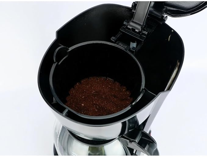 12-Cup Coffee Maker with Easy On/Off Switch, Easy Pour, Non-Drip Carafe with Removable Filter Basket,Keep Hot Plate,Clear Water Level Window Coffee Machine, Black (Black)