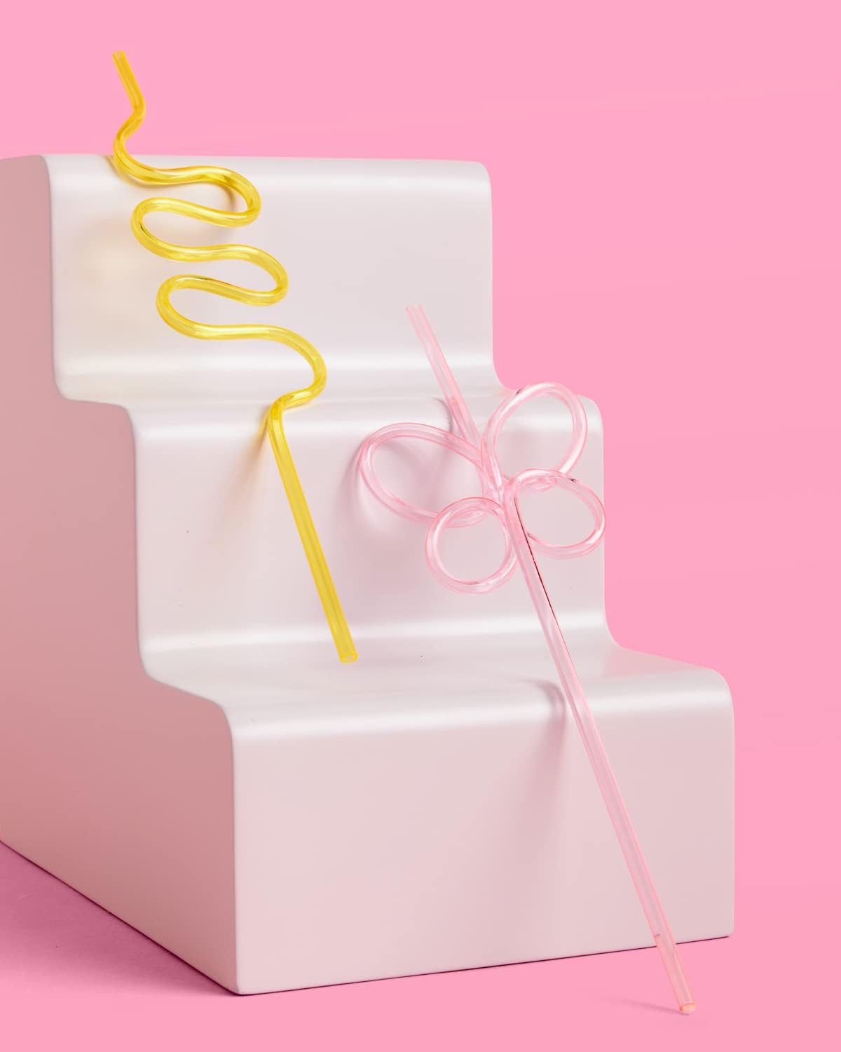 xo, Fetti Pastel Reusable Straw Set - 20 pc | Rainbow Birthday Party, Butterfly Bachelorette, Bridal Shower Decorations | Squiggly, Wavy,