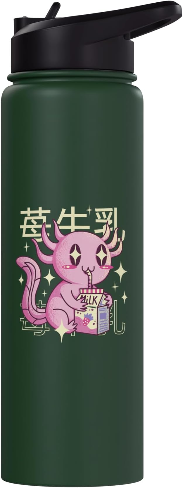 Cute Sea Creature Drinking Milk Japanese Art Kawaii Stainless Steel Insulated Water Bottle