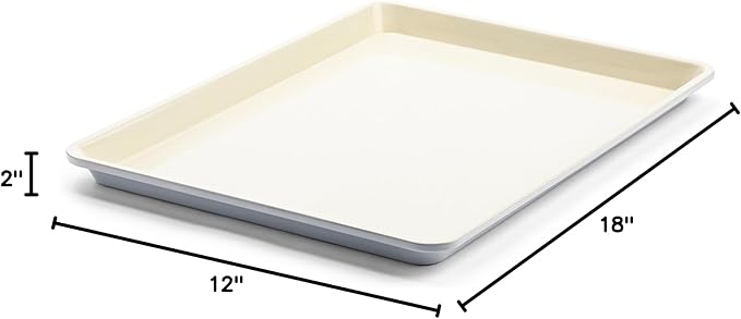 GreenLife Bakeware 18” x 13” Half Cookie Sheet Baking Pan, Non-Toxic PFAS-Free Healthy Ceramic Nonstick, Oven Safe to 450°F, Easy Release, Even Heating, Easy Clean, Gray