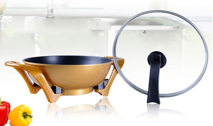 Picnic Bag Korean Multifunction Cooker 34cm Gold Ingot Pot Smoke-Free Non-Stick Electric Wok Health Electric Hot Pot Maifan Stone Pot Electric hob