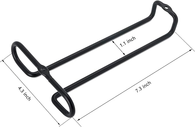 GeLive 7 Inch Wine Glass Rack Under Cabinet Stemware Holder Little Glass Hanger Storage Organizer for Short Space Kitchen and Bar Set of 2 (Black)