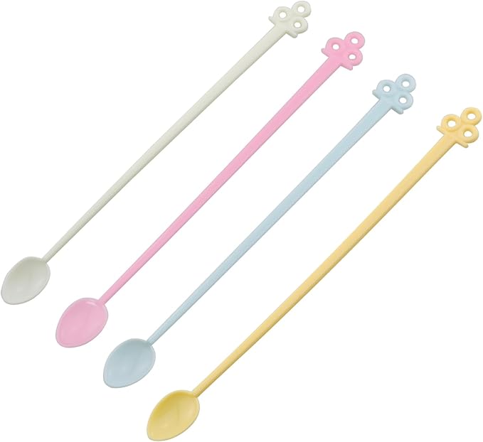 30PCS 5Inch Mini Plastic Coffee Stirrers Colourful Disposable Drink Stirrers Yoghurt Jam Spoons Multi Colour Assortment For Tea Honey Milk Cocktails