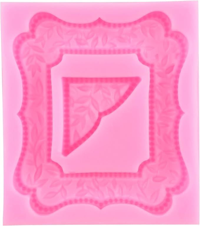 Mujiang Picture Frames Silicone Mold Photo Frame Fondant Mold Baroque Style Curlicues Scroll Lace Frame Molds For Cake Decorating Cupcake Topper Candy Chocolate Gum Paste Polymer Clay Set Of 4
