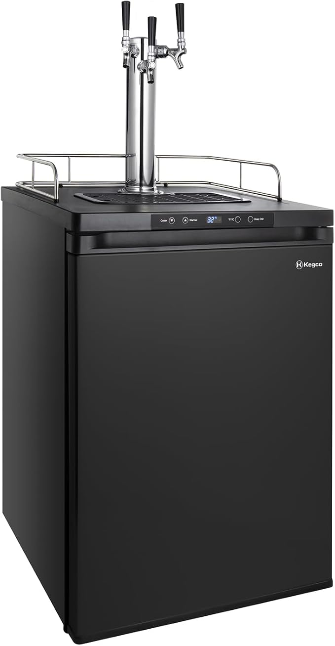 Kegco Kegerator 24" Wide Triple Tap Black Digital Beer Dispenser K309B-3
