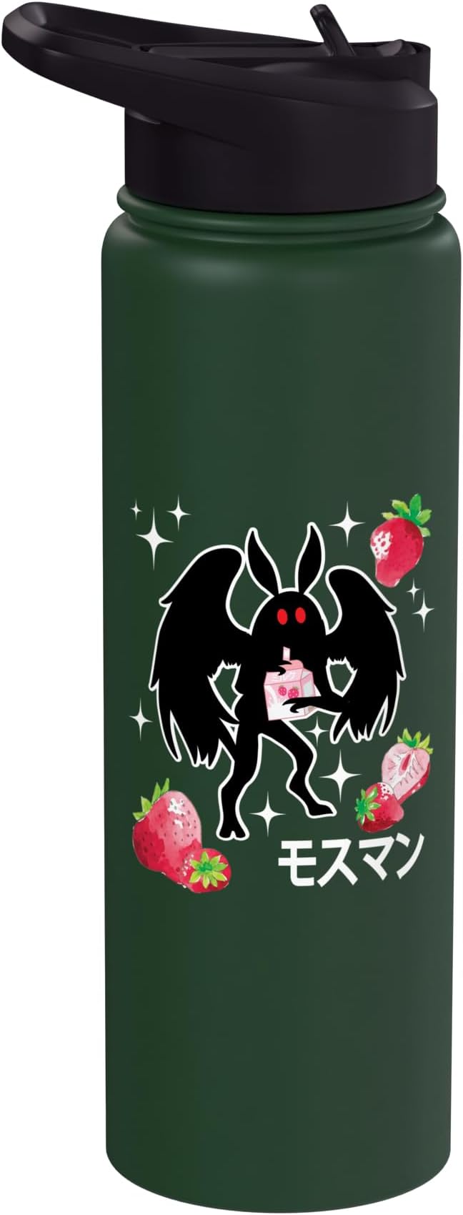 Mothman Kawaii Strawberry Milk Shake Carton Stainless Steel Insulated Water Bottle