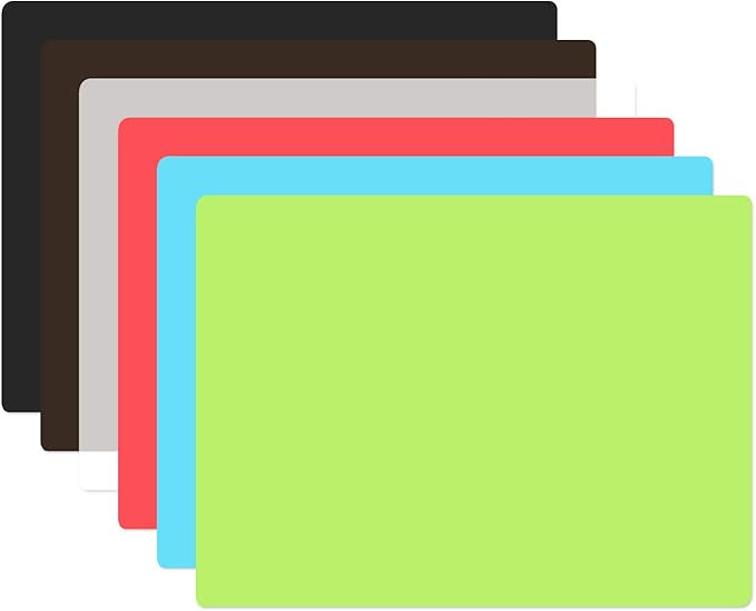 wellhouse Soft Silicone Waterproof Baking Mat Non Stick Placemat Insulation Hot Tablemat for Baby/Kid/Children Pack of 6 (15.75by11.81 Inch, Mixed)