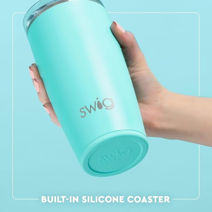 Swig Life 22oz Insulated Tumbler, Travel Coffee Tumbler with Lid, Cup Holder Friendly Travel Coffee Mug, Stainless Steel, 22 oz Tumblers, Reusable Insulated Mug with Lid (Flourish)