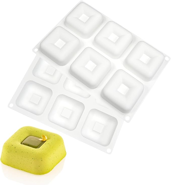 mostsom Silicone Molds Square Mousse Mold DIY Chocolate Mold Mousse Cake Baking Decorating Dessert Cake Decoration Modeling Silicone Mold (G Big Square)