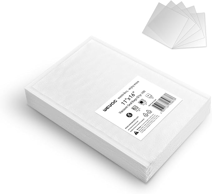[2024 Q4] 11" x 16" Vacuum Sealer Bags, 100 Count-Ideal for Food Storage, Sous Vide, and Meal Prep, Keep Food Fresh and Nutrients, Wevac Lite