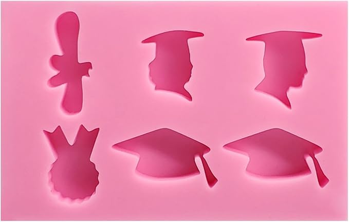 Graduation Cap Fondant Cake Decorating Silicone Mold Pastry Chocolate Candy Ice Cream Mold Baking Tool Silicone Baking Molds For Oven Cakes Shapes
