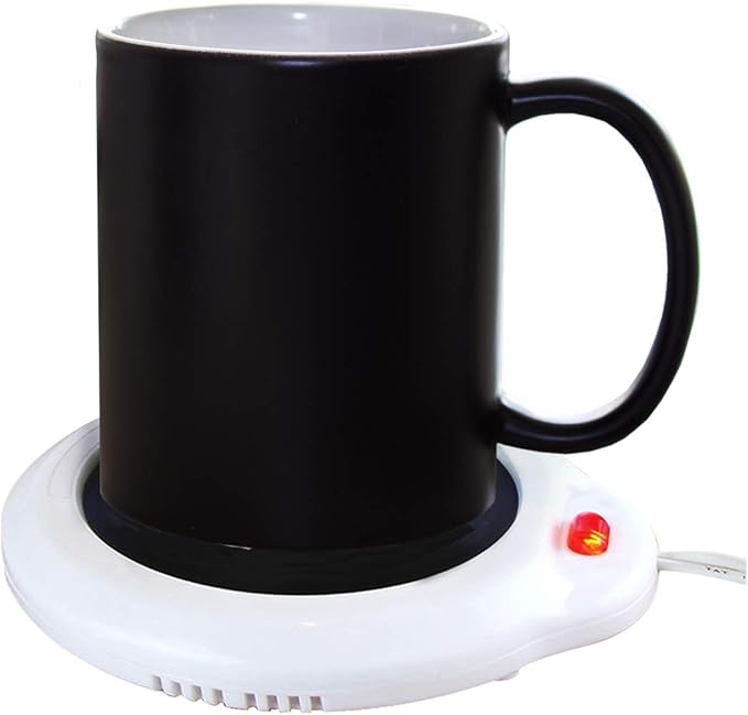Eutuxia Mug Warmer for Home & Office. Great for Warming Up Cups, Coffee Mugs, Wax, and Beverages on Desks, Tables & Countertops. Electric Heated Plate Warms Quickly. Enjoy Hot Drinks on Cold Days.