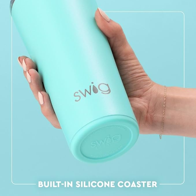 Swig Life 22oz Insulated Tumbler, Travel Coffee Tumbler with Lid, Cup Holder Friendly, Stainless Steel Travel Coffee Mug, Birthday Gifts for Women (Make a Wish)
