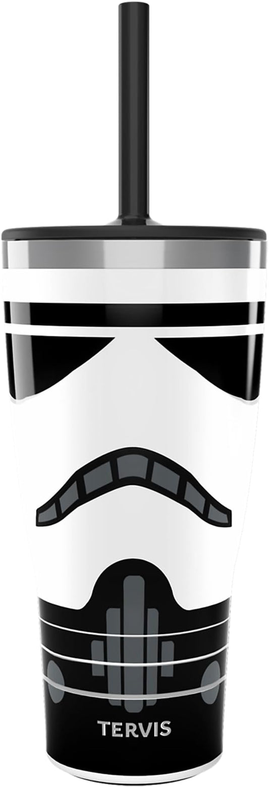 Tervis Traveler Star Wars Helmet Detail Triple Walled Insulated Tumbler Travel Cup Keeps Drinks Cold & Hot, 30oz - with Straw Lid, Stainless Steel