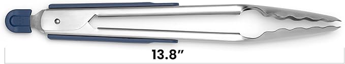 Misen Kitchen Tongs - Dishwasher Safe, Heavy Duty - Precision Stainless Steel Grilling Tool - Heat Resistant - Perfect for Serving and Air Frying - 13 Inch | Black