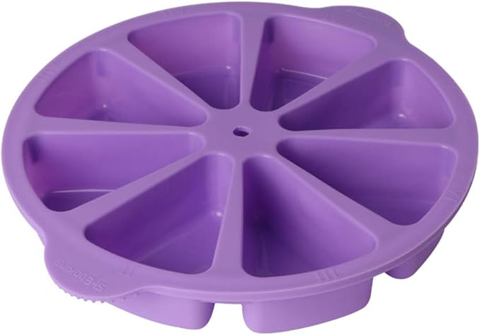 SHEbaking Scone Pan Silicone Triangle Cake Mold for Baking Nonstick Cornbread Pan 8 Cavity Pie Silicone Mold Perfect for Brownies, Muffin, Cupcake, Soap, polenta, or biscuits (Light Purple)