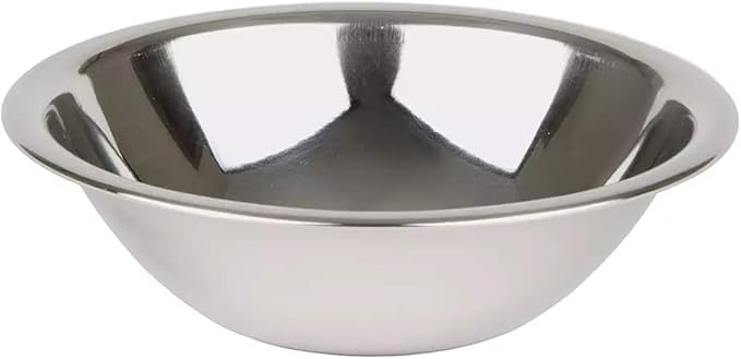 SET OF 6-6 1/2 Inch Wide Stainless Steel Flat Rim Flat Base Mixing Bowl